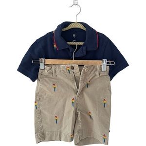 GAP matching shorts and polo shirt, Size 5